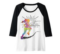 Womens Happy Global Running Day World Runner's Month Run Girl Queen Raglan Baseball Tee