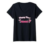 Women's Happy Hour Heroes - Funny Drinking Squad Team V-Neck T-Shirt