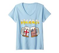 Womens Happy Nat'l Beer Day English American Papa Mama Needs A Beer V-Neck T-Shirt