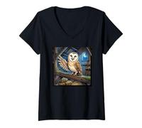 Women's Happy Owl in The Barn V-Neck T-Shirt