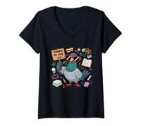 Women's Happy Pi Day 3.14 Funny Pigeon Math Teacher V-Neck T-Shirt