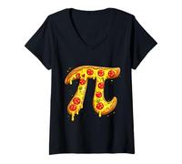 Women's Happy Pi Day Pizza 3.14 Pie Day Pi Number Symbol Math Lovers V-Neck T-Shirt