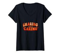 Women's Happy Sharing is Caring Costume V-Neck T-Shirt