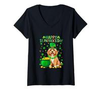 Women's Happy St. Patrick's Day Cockapoo Shamocks Owner Irish V-Neck T-Shirt