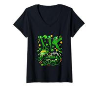 Women's Happy St. Patrick's Day Hair Stylist Tools Shamrocks Parades V-Neck T-Shirt