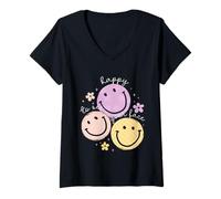 Womens Happy to See Your Face Back to School Teacher Appreciation V-Neck T-Shirt
