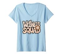 Women's Happy Wellness Squad Fitness OT Nurse Camp PTA P.E Gym Tribe V-Neck T-Shirt