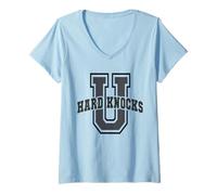 Womens HARD KNOCKS UNIVERSITY Last First Day 2026 Senior School Dad V-Neck T-Shirt