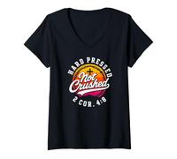 Women's Hard Pressed Not Crushed 2 Corinthians 4:8 Christian V-Neck T-Shirt
