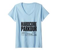 Women's Hardcore Parkour Enthusiast Training Urban Stunts V-Neck T-Shirt