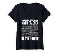 Women's Hardest Working Math Teacher in The House Mathematics V-Neck T-Shirt