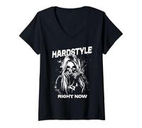 Women's Hardstyle Right Now - Rave Girl V-Neck T-Shirt