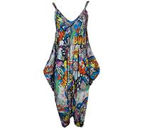 Womens Hareems V Neck Harems Dress All in One Jumpsuit Romper Ladies Plus Size
