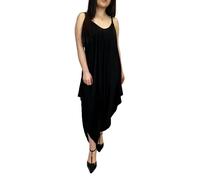 Womens Hareems V Neck Harems Dress All in One Jumpsuit Romper Ladies Plus Size (Black, One Size)