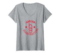Womens Harlem Globetrotters Basketball Modern Circle Logo V-Neck T-Shirt