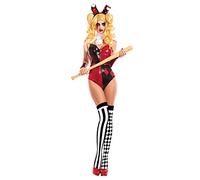 Womens Harlequin Honey Ladies Jester Fancy Dress Costume (10)