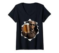 Women's Harriet Tubman Beer V-Neck T-Shirt