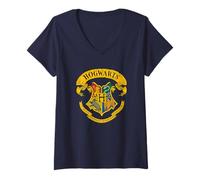 Womens Harry Potter All Hogwarts Crest V-Neck T-Shirt
