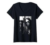 Women's Harvest Moon Singer Neil Young By AJ Barratt V-Neck T-Shirt