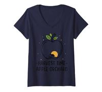 Women's Harvest Time Apple Orchard Apple Squad Apple Picking Day V-Neck T-Shirt