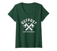 Women's Hatchet Logo - Outpost Scouting Gear by Giant Step V-Neck T-Shirt