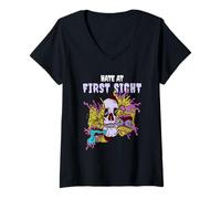 Women's Hate At First Sight Misanthropic Loner Statement V-Neck T-Shirt