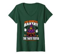 Women's Haunted Bakery Taste Tester Baker Matching Halloween Costume V-Neck T-Shirt