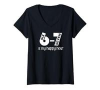 Womens Haunted by 6-7 Six Seven 67 Sayings 6 7 Numbers 6 & 7 Hours V-Neck T-Shirt