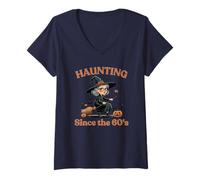 Womens Haunting Since The 60’s Halloween Undead Fabulous Witch V-Neck T-Shirt