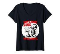 Women's Have A Panic Attack You've Earned IT Stressed Out Squirrel V-Neck T-Shirt