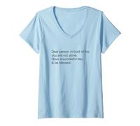Womens Have A Wonderful Day & Be Blessed (Positive Statement) V-Neck T-Shirt