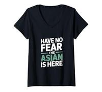 Women's Have No Fear The Asian is Here Funny Saying V-Neck T-Shirt