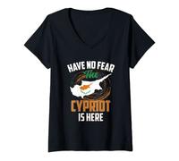 Womens Have No Fear The Cypriot Is Here Cyprus Country V-Neck T-Shirt