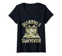 Womens Have The Runs Diarrhea Survivor Funny V-Neck T-Shirt