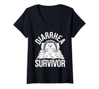 Womens Have The Runs Hedgehog Diarrhea Survivor V-Neck T-Shirt
