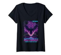 Womens Have You Seen Mothman Horror From The Skies Cryptids V-Neck T-Shirt