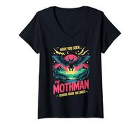 Womens Have You Seen The Mothman Terror from The Skies V-Neck T-Shirt