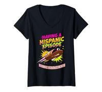 Women's Having A Hispanic Episode Heritage Month Funny Sandal Pun V-Neck T-Shirt