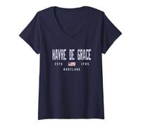 Womens Havre de Grace Maryland Field/Havre de Grace MD V-Neck T-Shirt