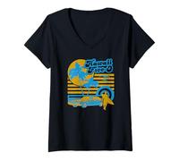 Womens Hawaii Five-O 5 0 Surfer V-Neck T-Shirt