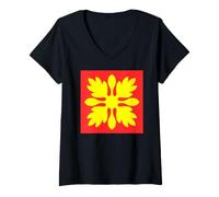 Women's Hawaiian Quilt Pattern Royal Hawaii Ali'I Island Heritage V-Neck T-Shirt