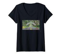 Women's Hawaiian Tree Tunnel with Chicken Named TAFT V-Neck T-Shirt