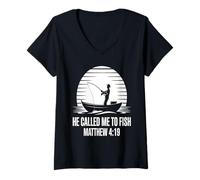 Women's He Called Me to Fish V-Neck T-Shirt