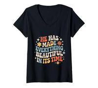 Women's He Has Made Everything Beautiful in Its Time - V-Neck T-Shirt