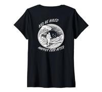 Womens He Hiked Happily Ever After Nature Hiker Mountain Fun Hiking V-Neck T-Shirt