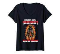 Women's He is Not Just A Firefighter He is My Brother V-Neck T-Shirt