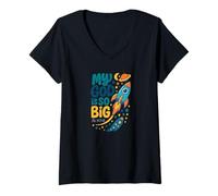 Womens He Is So Big Rocket Church Youth Ministry Bible Verse V-Neck T-Shirt