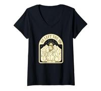 Womens He Left The 99 Christian Jesus Carrying The Lost Sheep V-Neck T-Shirt