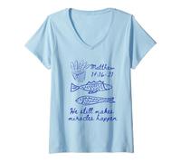 Womens He Still Makes Miracles Happen Matthew 14:16-21 Christian V-Neck T-Shirt