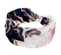 Women's Headband, Elastic Non-Slip Headband, Wide Hairband, Marble Texture Seamless Pattern Twist Knotted Sport Workout Head Wrap, Hair Accessories